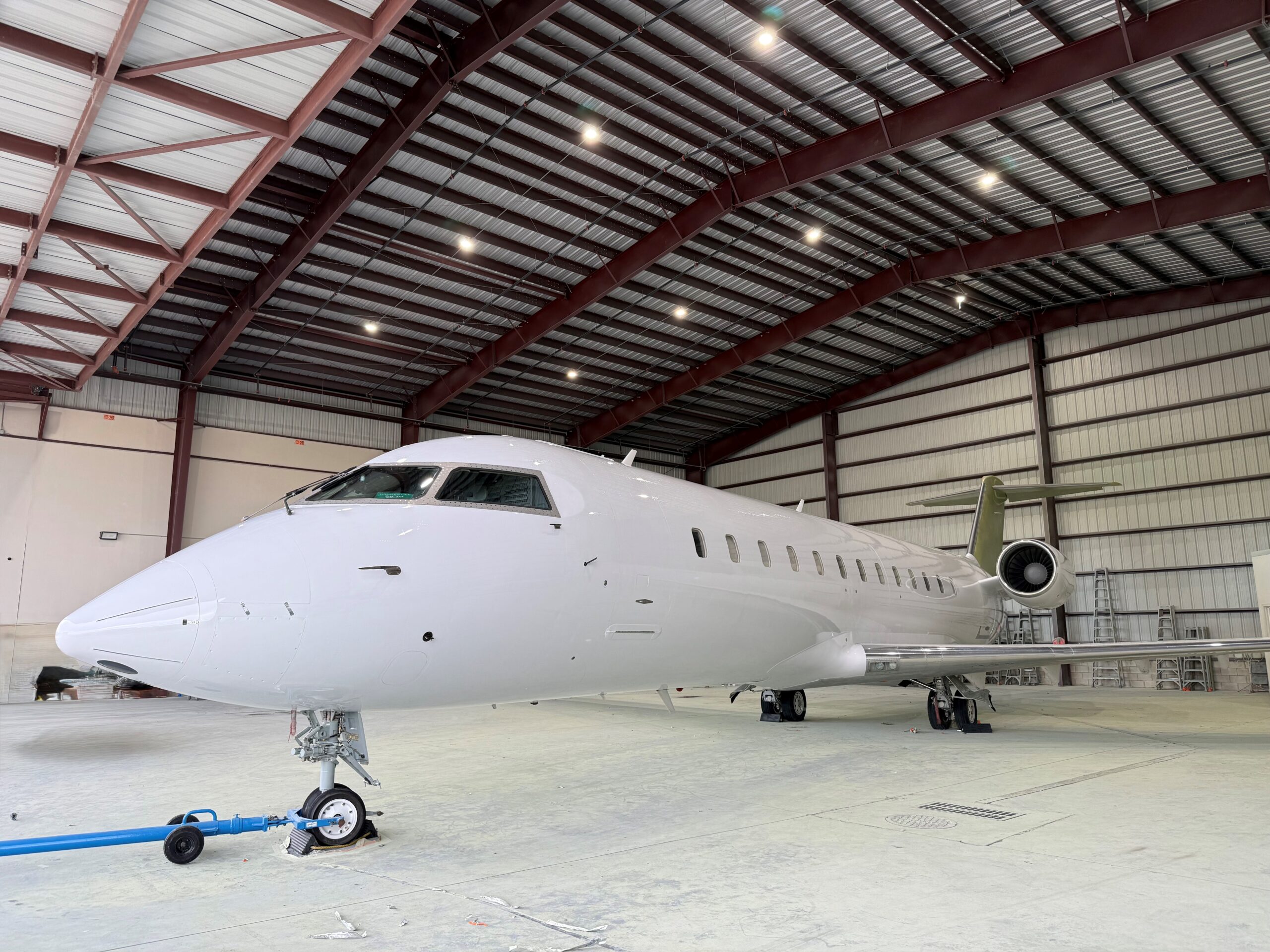 Finished aircraft exterior being detailed and polished